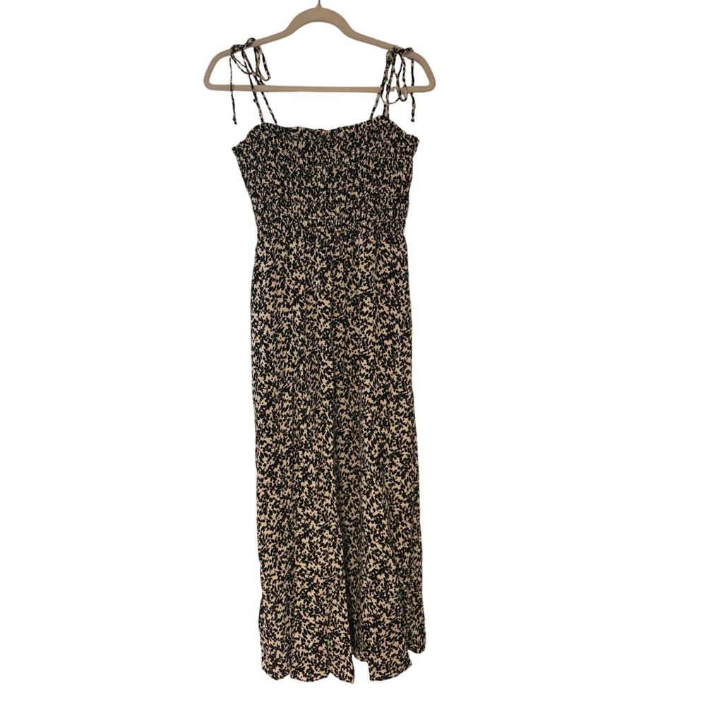 NWT Madewell Tie Shoulder Midi Dress in Floral Black Size 0 - Picture 4 of 9